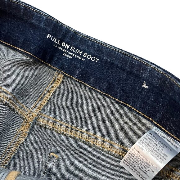 Chico's Pull on Slim Boot stretch jeans Women's size 2(12) - Picture 3 of 3
